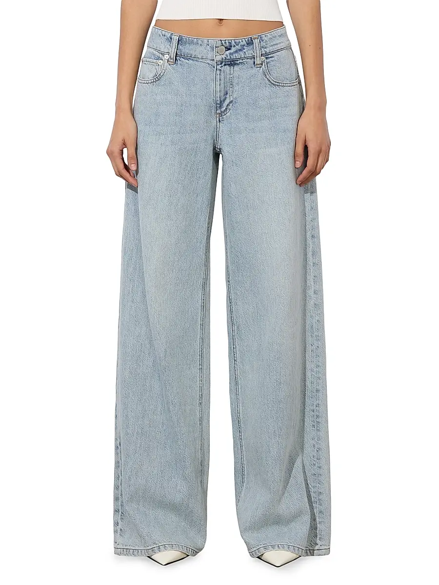 Alice + Olivia Women's Amazing Low-Rise Baggy Jeans | Thumbnail 3 Alice + Olivia Women's Amazing Low-Rise Baggy Jeans | Thumbnail 3