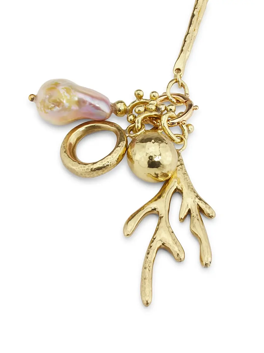 Ulla Johnson Women's Petrina Goldtone & Cultured Freshwater Pearl Charm Necklace - Brass | Thumbnail 3 Ulla Johnson Women's Petrina Goldtone & Cultured Freshwater Pearl Charm Necklace - Brass | Thumbnail 3
