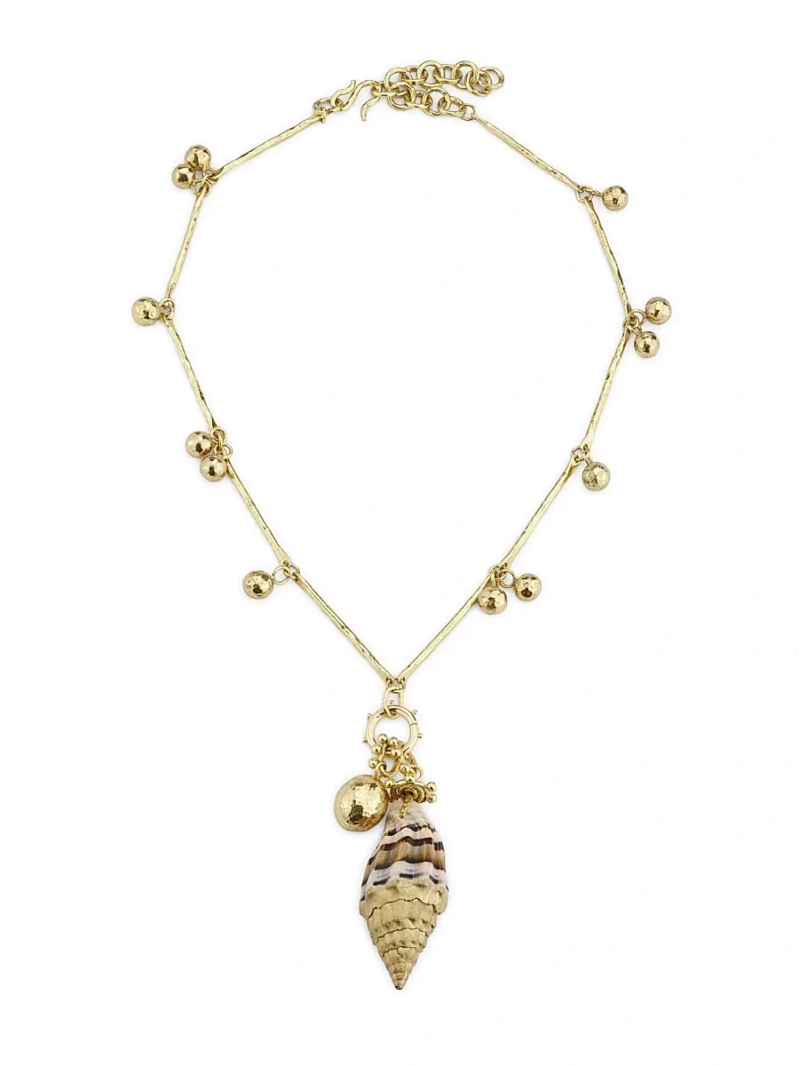 Ulla Johnson Women's Livia Goldtone & Spotted Jasper Shell Pendant Necklace - Jasper | Thumbnail 4 Ulla Johnson Women's Livia Goldtone & Spotted Jasper Shell Pendant Necklace - Jasper | Thumbnail 4