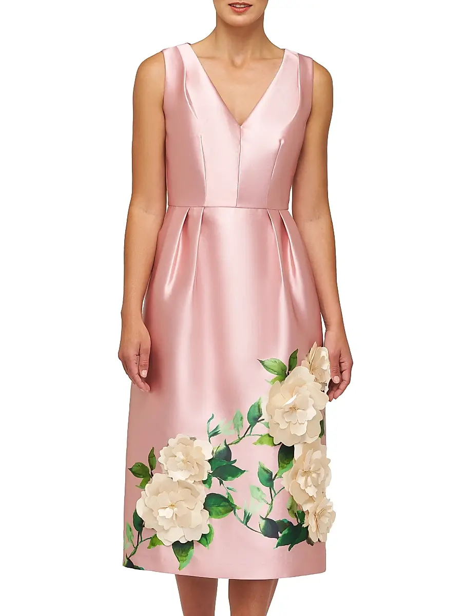 Kay Unger Women's Briella Floral Midi-Dress | Thumbnail 2 Kay Unger Women's Briella Floral Midi-Dress | Thumbnail 2