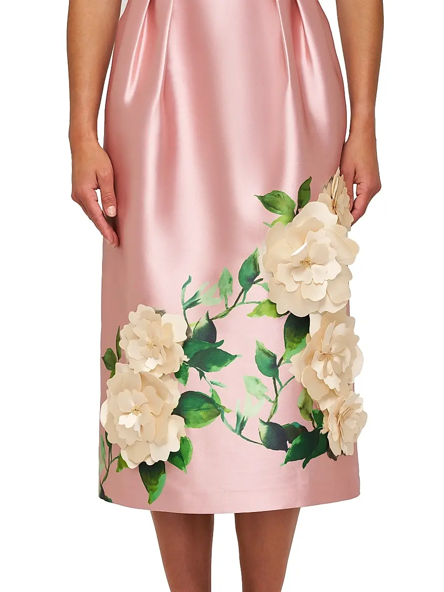 Kay Unger Women's Briella Floral Midi-Dress | Thumbnail 8 Kay Unger Women's Briella Floral Midi-Dress | Thumbnail 8