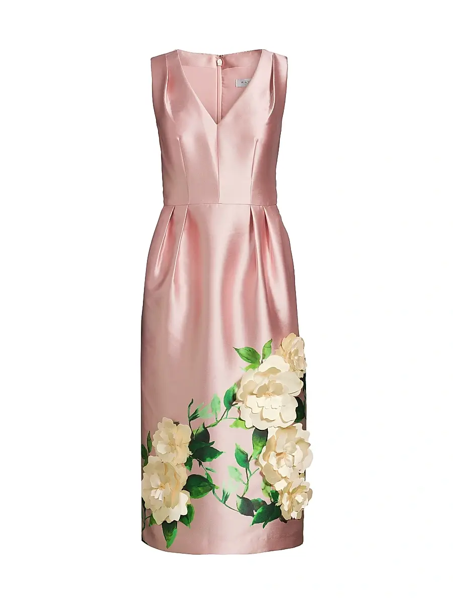 Kay Unger Women's Briella Floral Midi-Dress