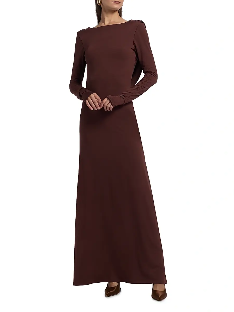 Mariandree Gaitan Women's Naomi Boatneck Maxi Dress | Thumbnail 3 Mariandree Gaitan Women's Naomi Boatneck Maxi Dress | Thumbnail 3