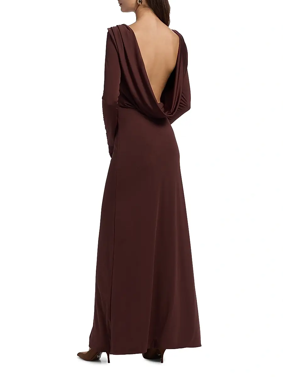 Mariandree Gaitan Women's Naomi Boatneck Maxi Dress | Thumbnail 5 Mariandree Gaitan Women's Naomi Boatneck Maxi Dress | Thumbnail 5