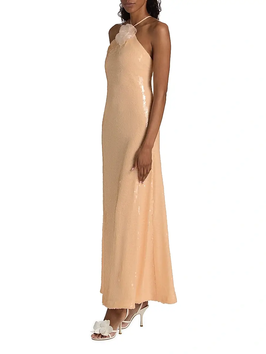 Toccin Women's Monica Sequined Halter Gown | Thumbnail 4