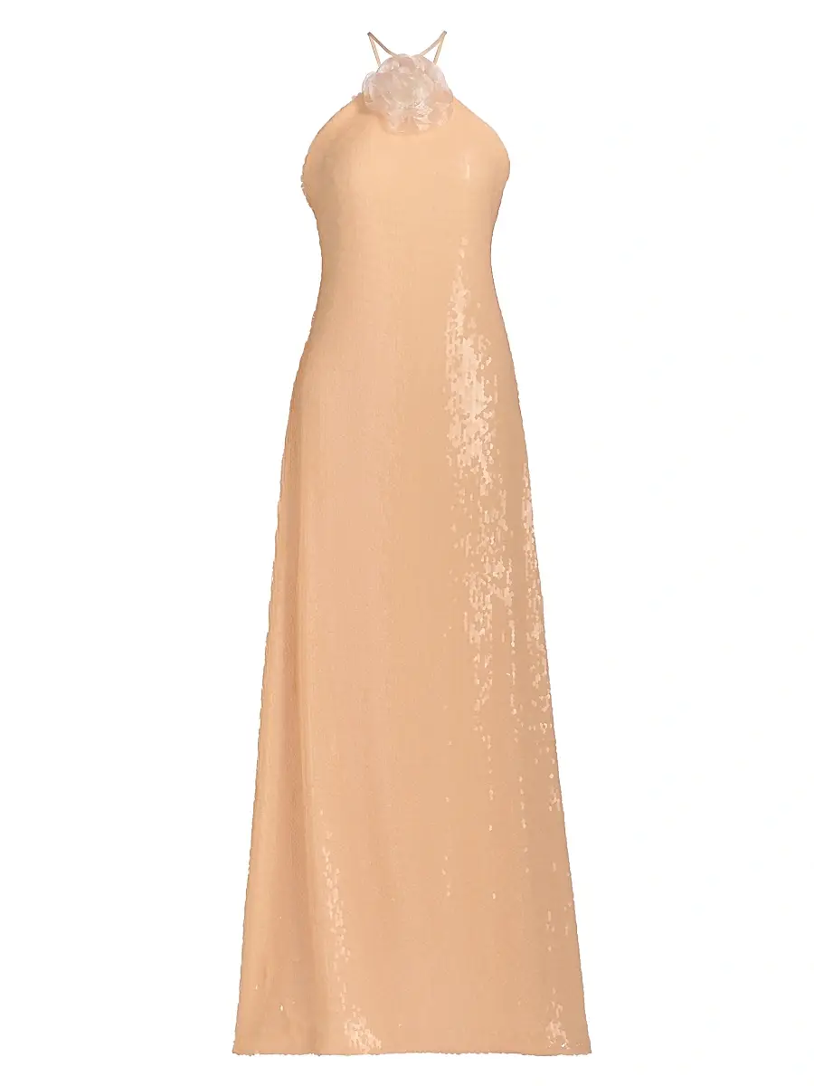 Toccin Women's Monica Sequined Halter Gown