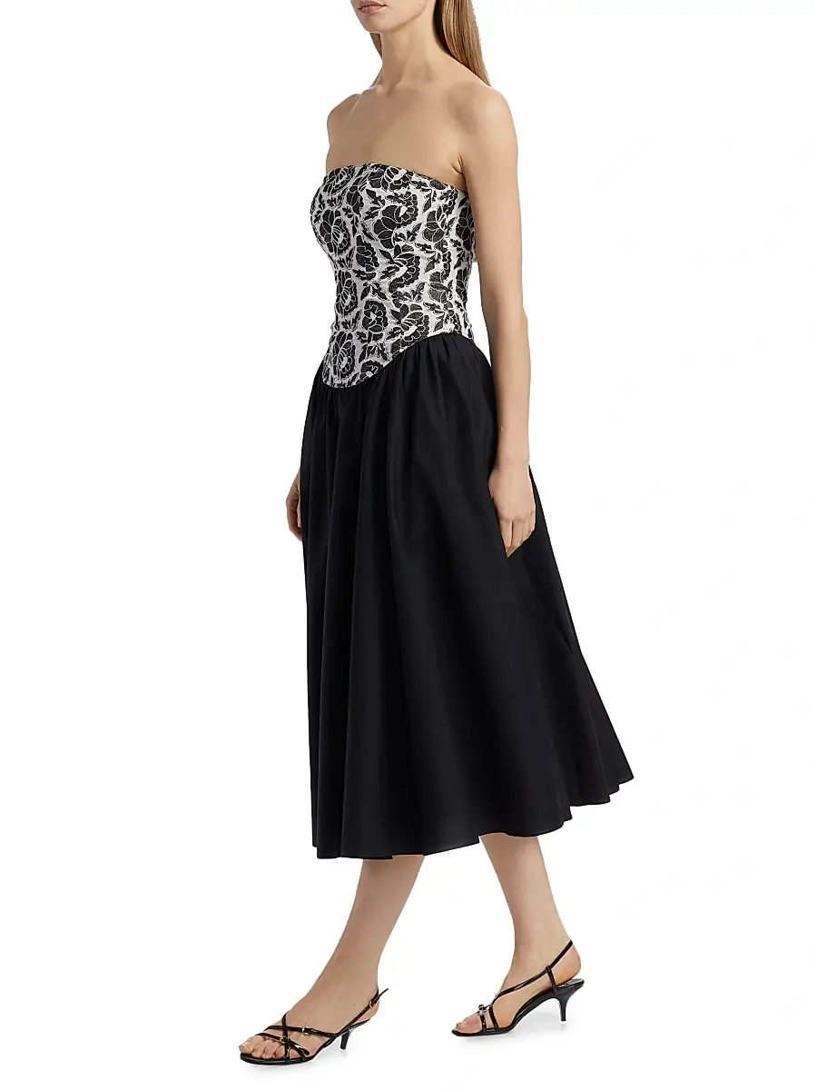 Toccin Women's Melody Floral Cotton Corset Midi-Dress | Thumbnail 2 Toccin Women's Melody Floral Cotton Corset Midi-Dress | Thumbnail 2