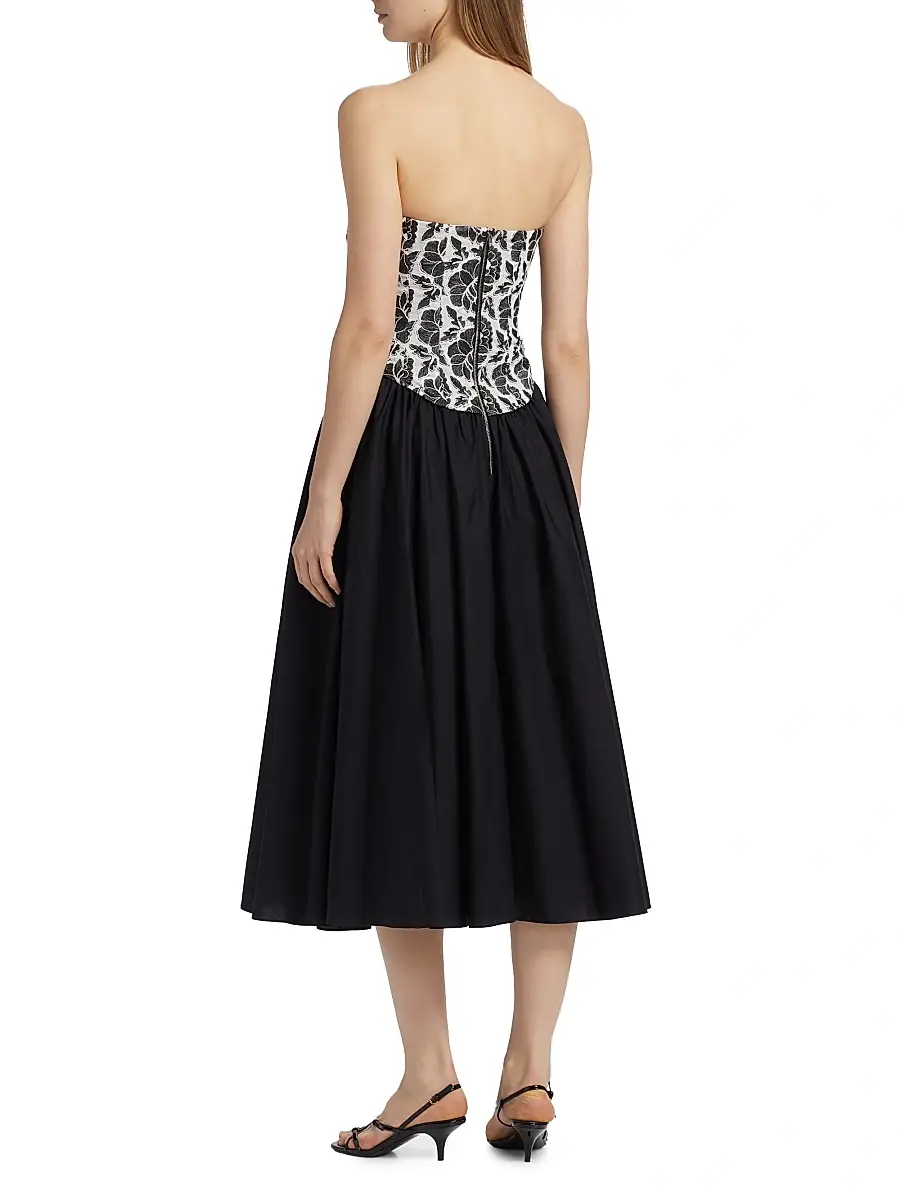 Toccin Women's Melody Floral Cotton Corset Midi-Dress | Thumbnail 5 Toccin Women's Melody Floral Cotton Corset Midi-Dress | Thumbnail 5