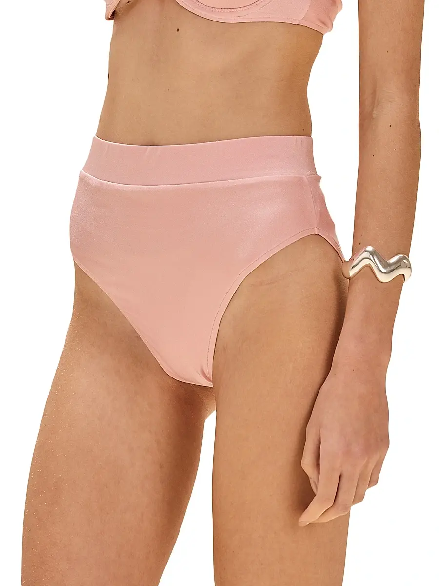 PatBO Women's Lagoa High-Rise Bikini Bottom - Pink | Thumbnail 2 PatBO Women's Lagoa High-Rise Bikini Bottom - Pink | Thumbnail 2