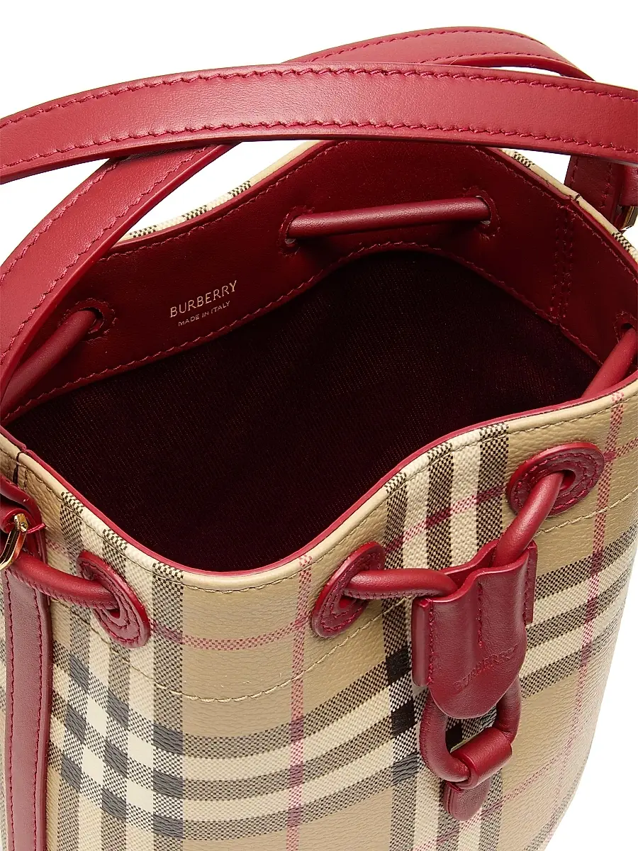 Burberry Women's Mini Check Bucket Bag | Thumbnail 4
