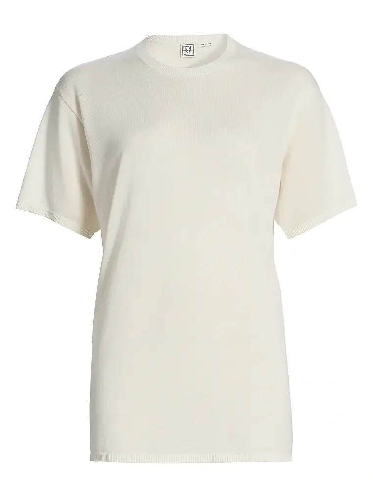 TOTEME Women's Oversized Drop Shoulder Knit T-Shirt