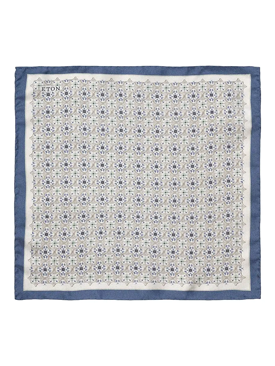 Eton Men's Medallion Silk Pocket Square | Image 1 Eton Men's Medallion Silk Pocket Square | Image 1