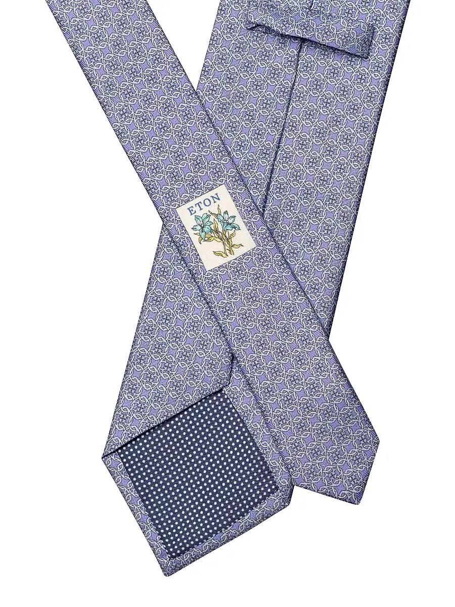 Eton Men's Geometric Silk Tie - Purple | Thumbnail 3 Eton Men's Geometric Silk Tie - Purple | Thumbnail 3