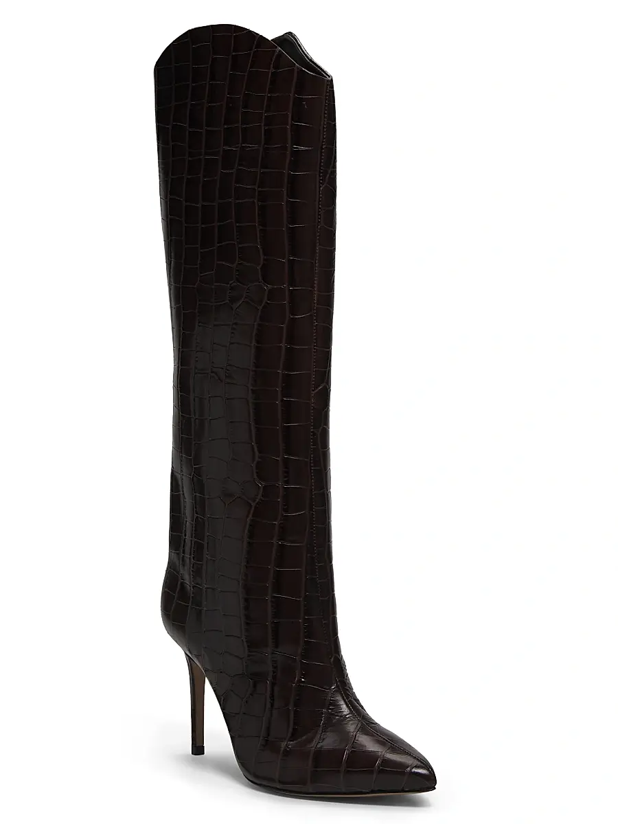 Schutz Women's Maryana 90MM Croc-Embossed Leather Stiletto Boots | Thumbnail 2 Schutz Women's Maryana 90MM Croc-Embossed Leather Stiletto Boots | Thumbnail 2