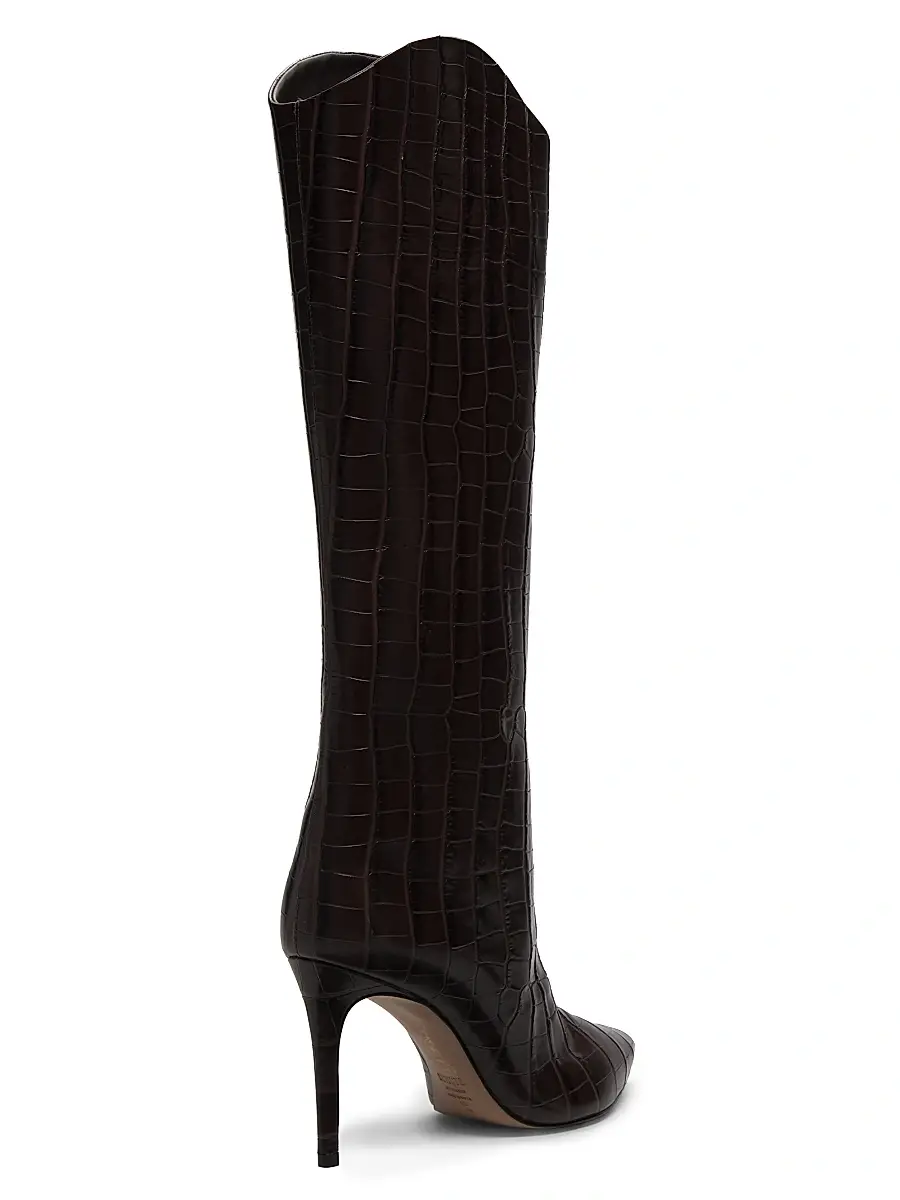 Schutz Women's Maryana 90MM Croc-Embossed Leather Stiletto Boots | Thumbnail 3 Schutz Women's Maryana 90MM Croc-Embossed Leather Stiletto Boots | Thumbnail 3
