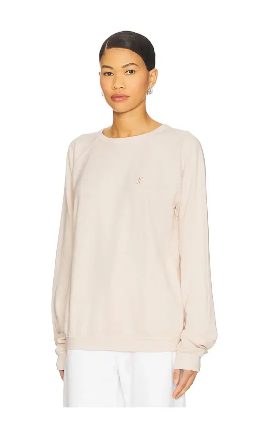 ÉTERNE Oversized Lightweight French Terry Raglan Sweatshirt | Thumbnail 2