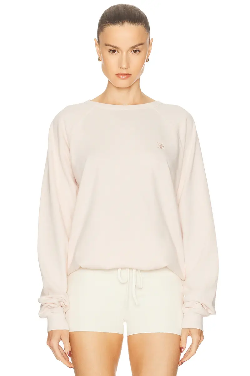 ÉTERNE Oversized Lightweight French Terry Raglan Sweatshirt | Thumbnail 3