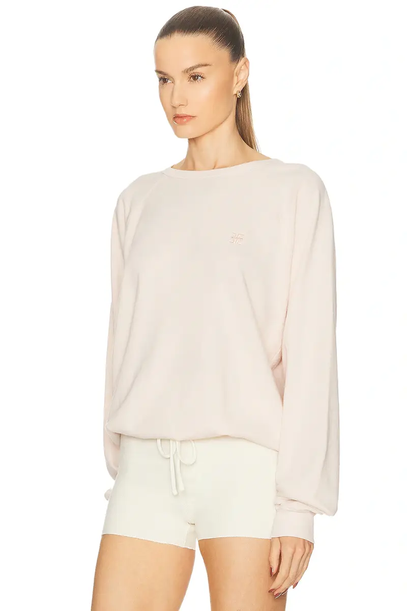 ÉTERNE Oversized Lightweight French Terry Raglan Sweatshirt | Thumbnail 4