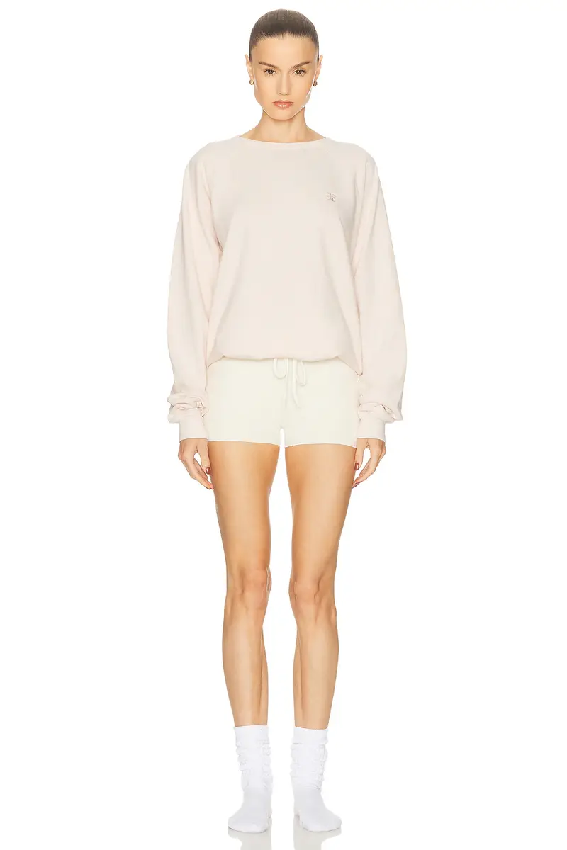 ÉTERNE Oversized Lightweight French Terry Raglan Sweatshirt | Thumbnail 6