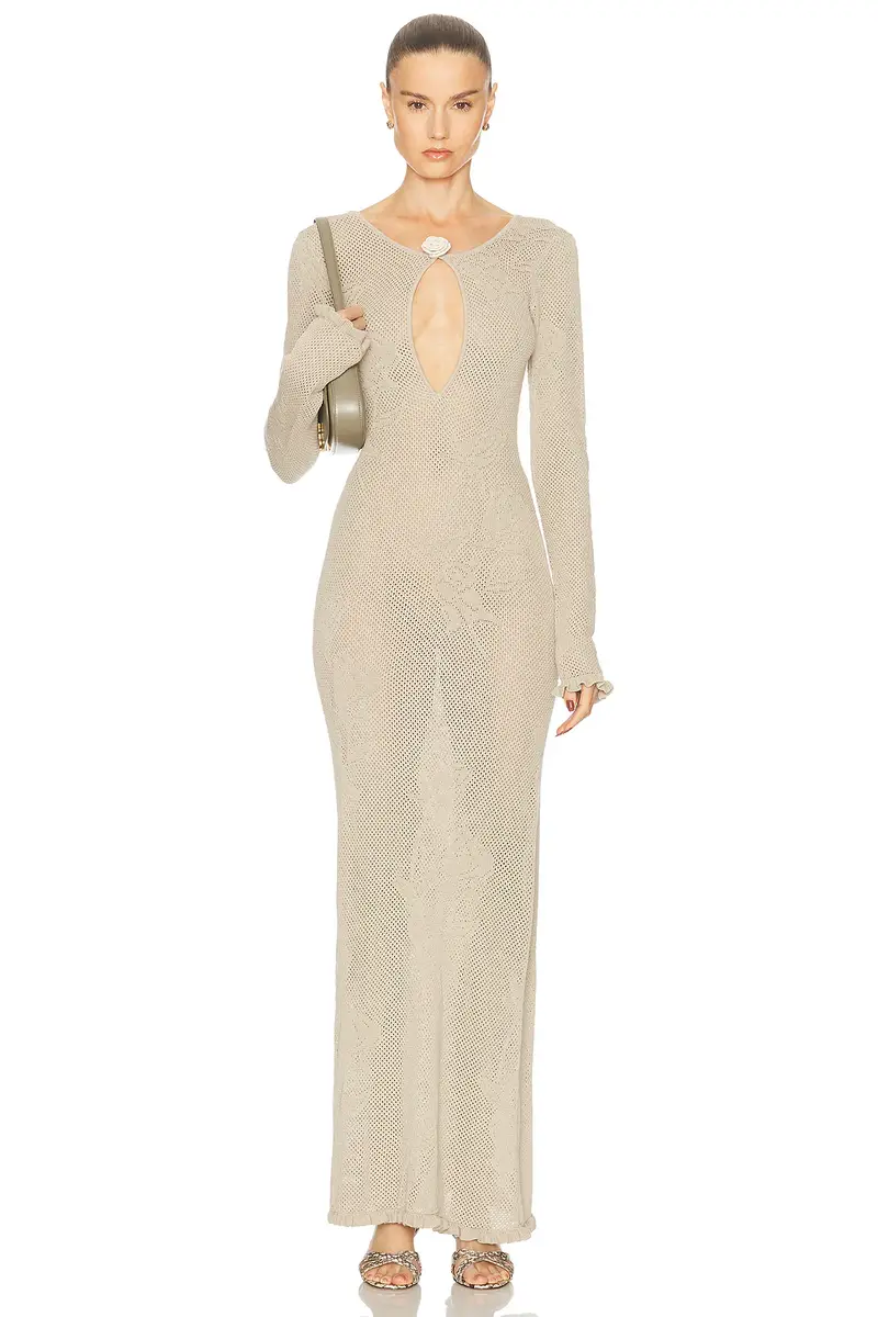 Mirror Palais Rose Pointelle Knit Dress