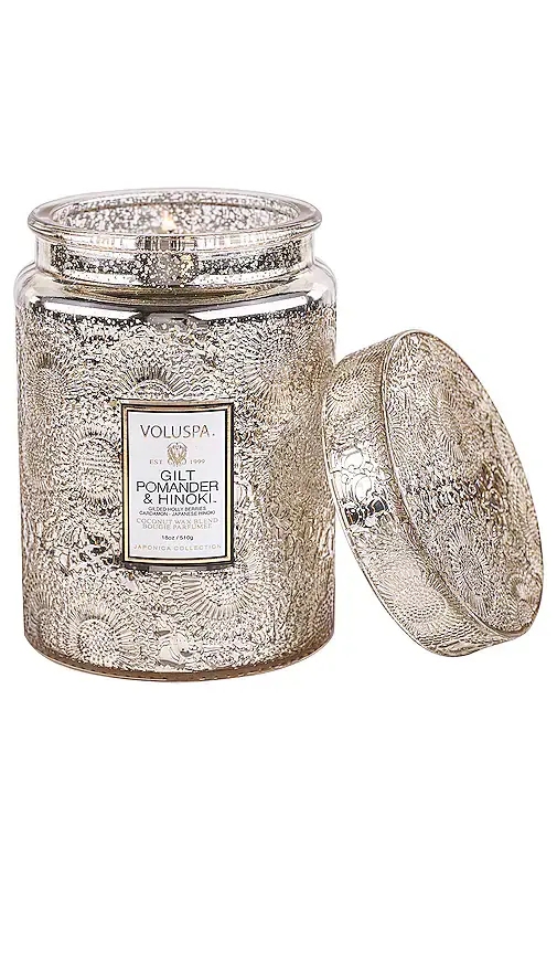 Voluspa Gilt Pomander & Hinoki Large Jar Candle | Thumbnail 2