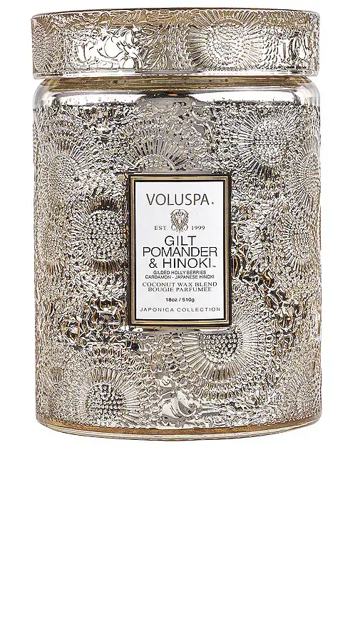 Voluspa Gilt Pomander & Hinoki Large Jar Candle