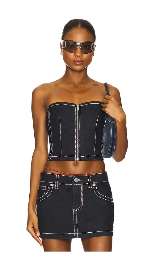 Abrand Cameron Denim Bustier | Image 1 Abrand Cameron Denim Bustier | Image 1