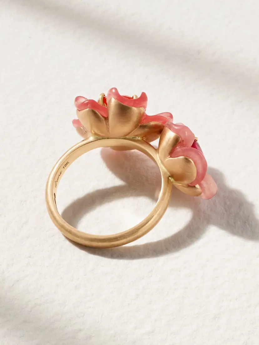 Irene Neuwirth Tropical Flower Duet 18-karat Rose Gold Multi-stone Ring | Thumbnail 3 Irene Neuwirth Tropical Flower Duet 18-karat Rose Gold Multi-stone Ring | Thumbnail 3