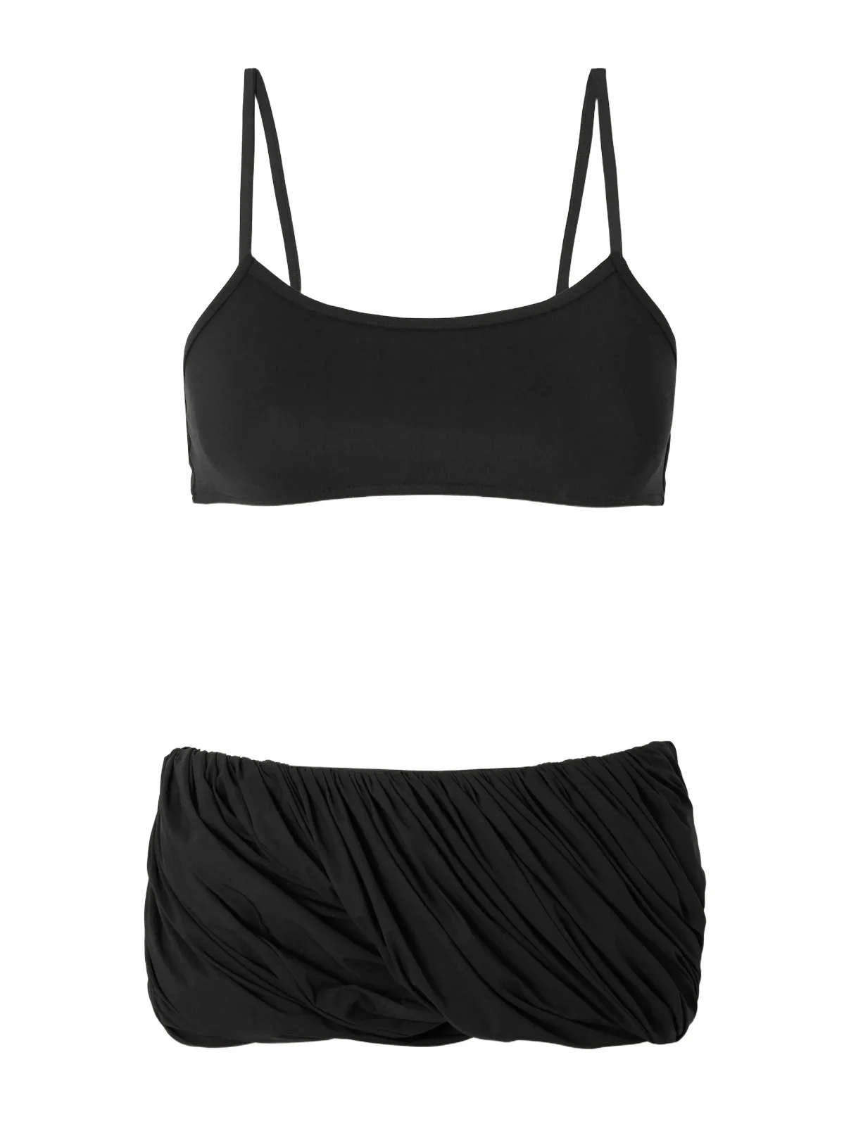ALAÏA Twisted Ruched Bikini