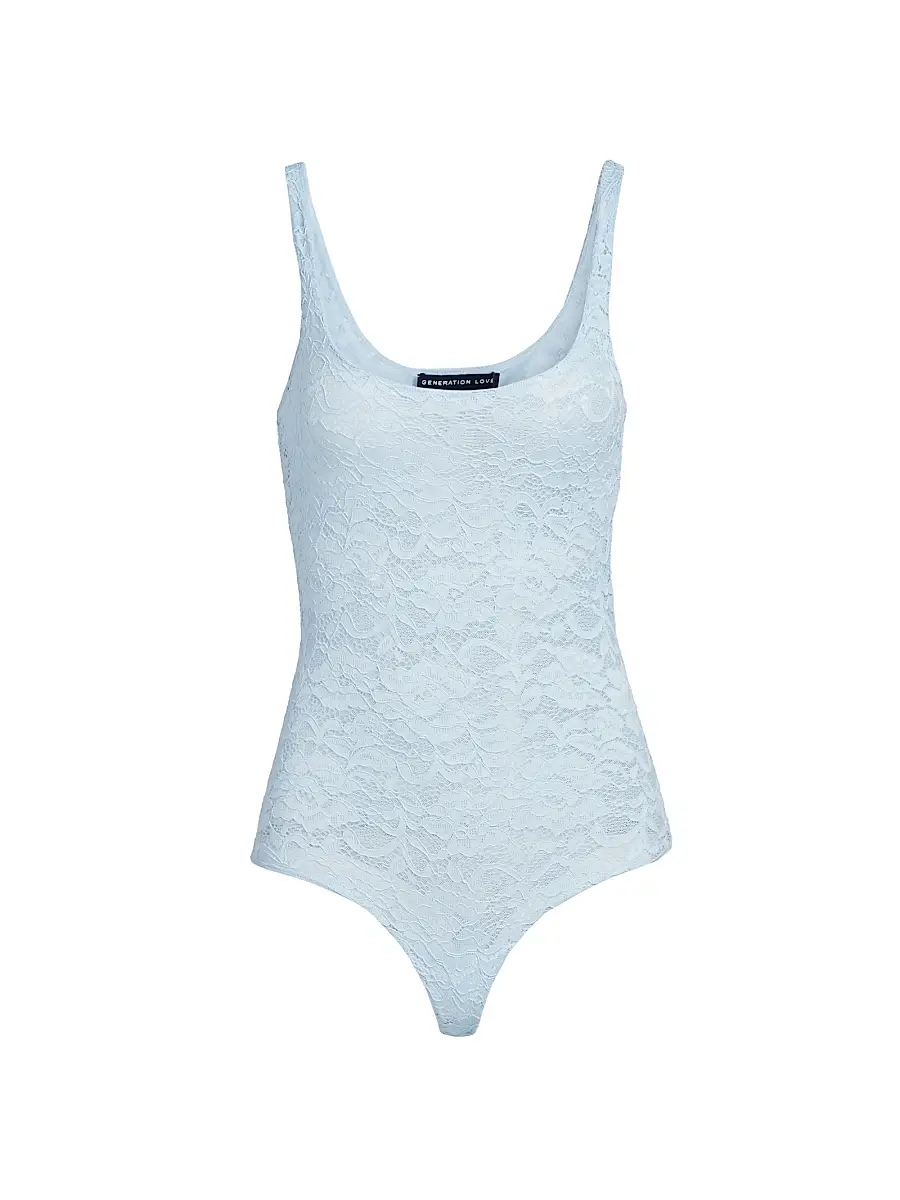 Generation Love Women's Gigi Floral Lace Scoopneck Bodysuit