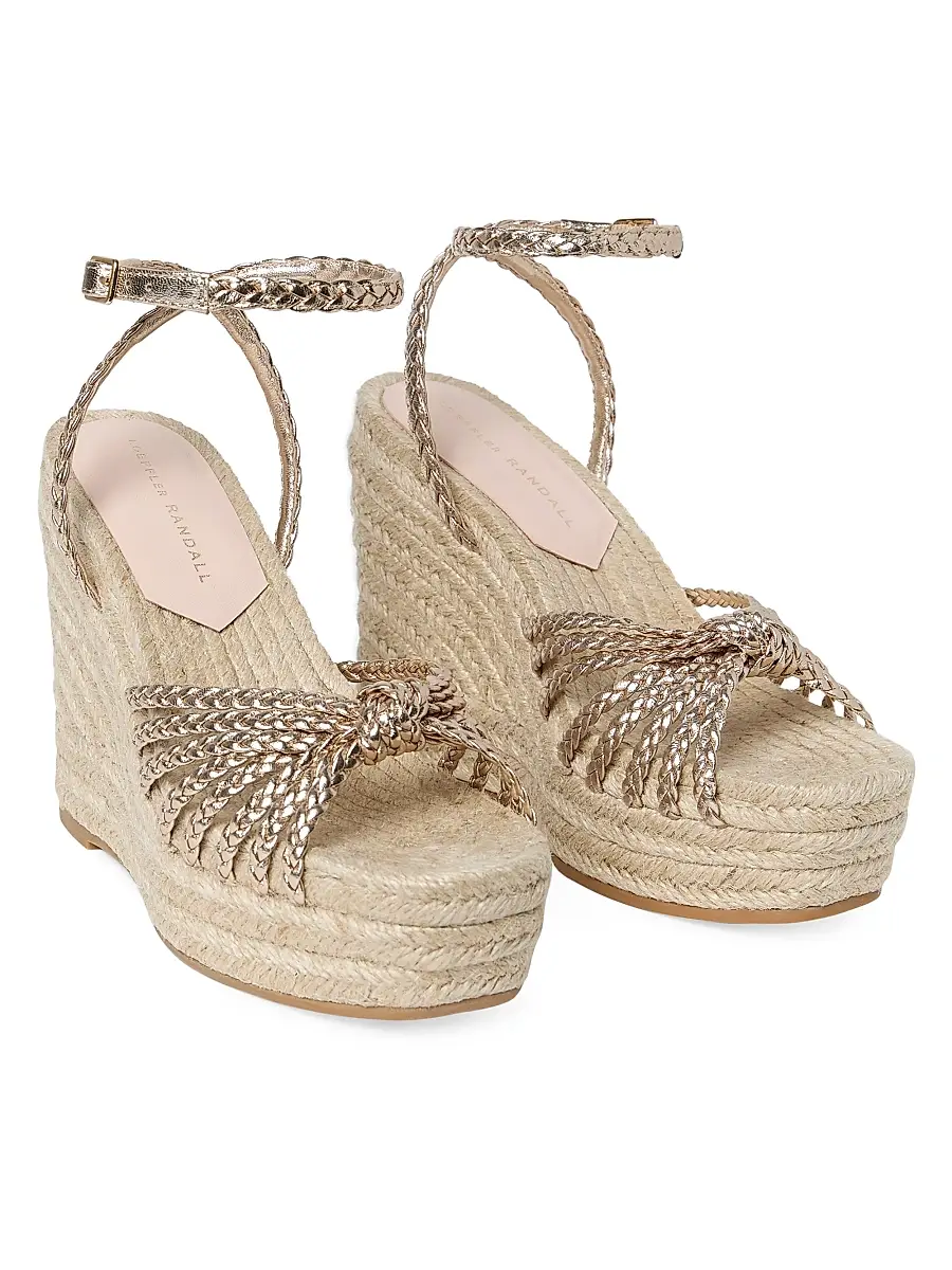 Loeffler Randall Women's Pamela Mignon 130MM Knot Wedge Sandals | Thumbnail 3
