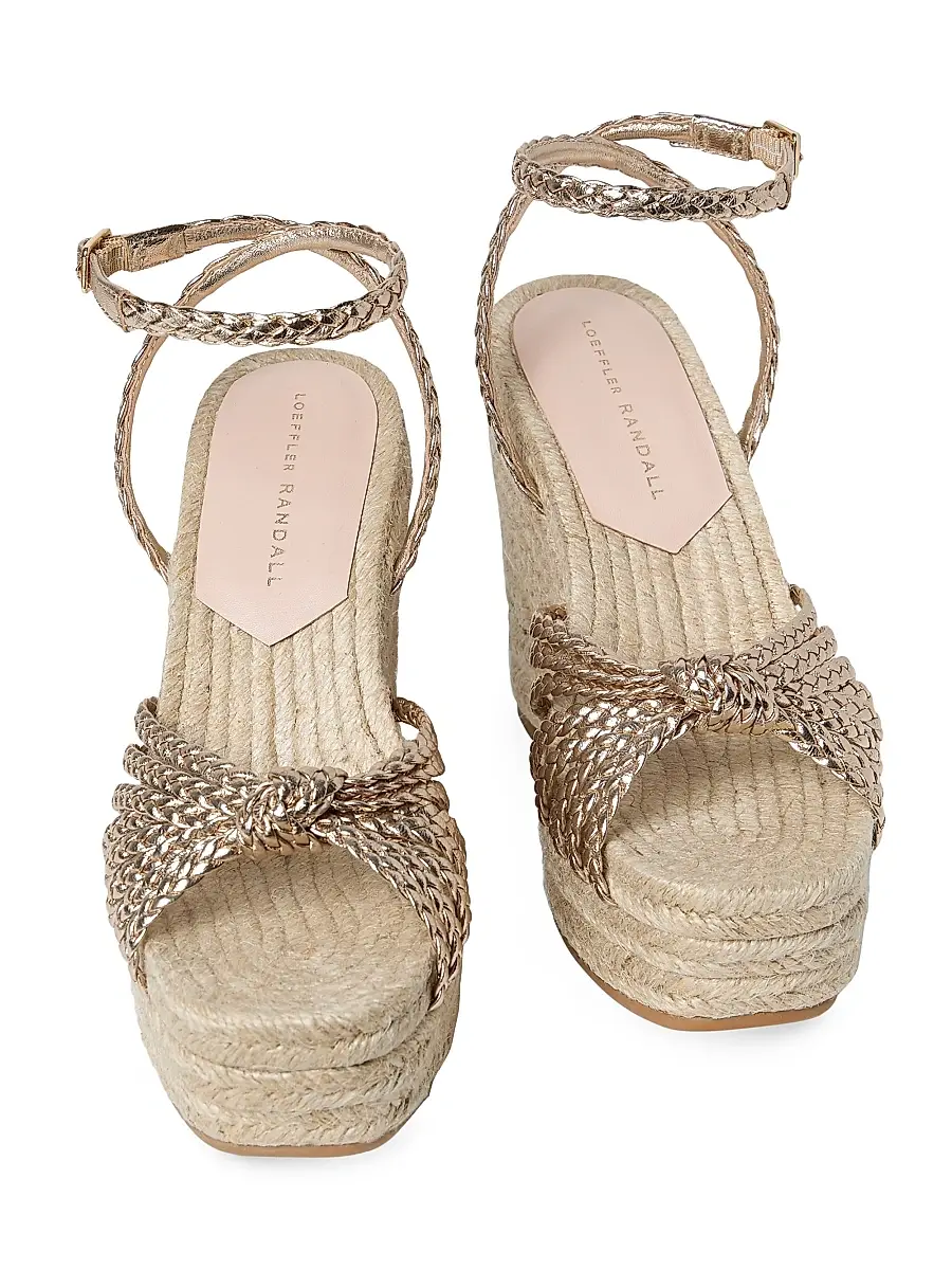 Loeffler Randall Women's Pamela Mignon 130MM Knot Wedge Sandals | Thumbnail 5