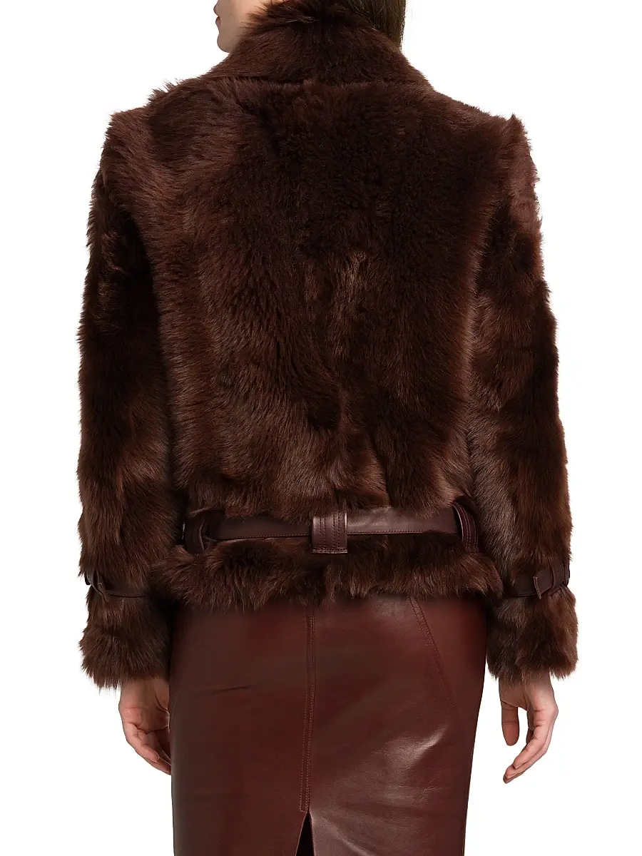 Tom Ford Women's Velour Shearling Zip Jacket | Thumbnail 5 Tom Ford Women's Velour Shearling Zip Jacket | Thumbnail 5