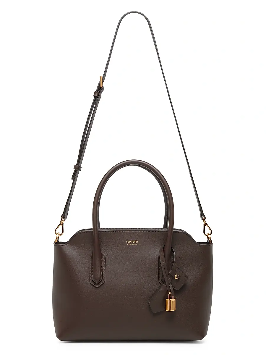 TOM FORD Women's Alexander Leather Top Handle Bag - Chocolate | Thumbnail 6
