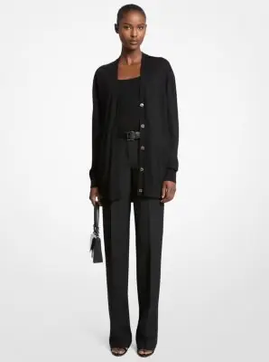 Michael Kors Collection Oversized Cashmere Cardigan in Black | Thumbnail 2 Michael Kors Collection Oversized Cashmere Cardigan in Black | Thumbnail 2