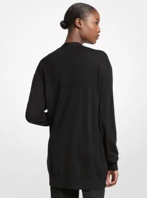 Michael Kors Collection Oversized Cashmere Cardigan in Black | Thumbnail 3 Michael Kors Collection Oversized Cashmere Cardigan in Black | Thumbnail 3