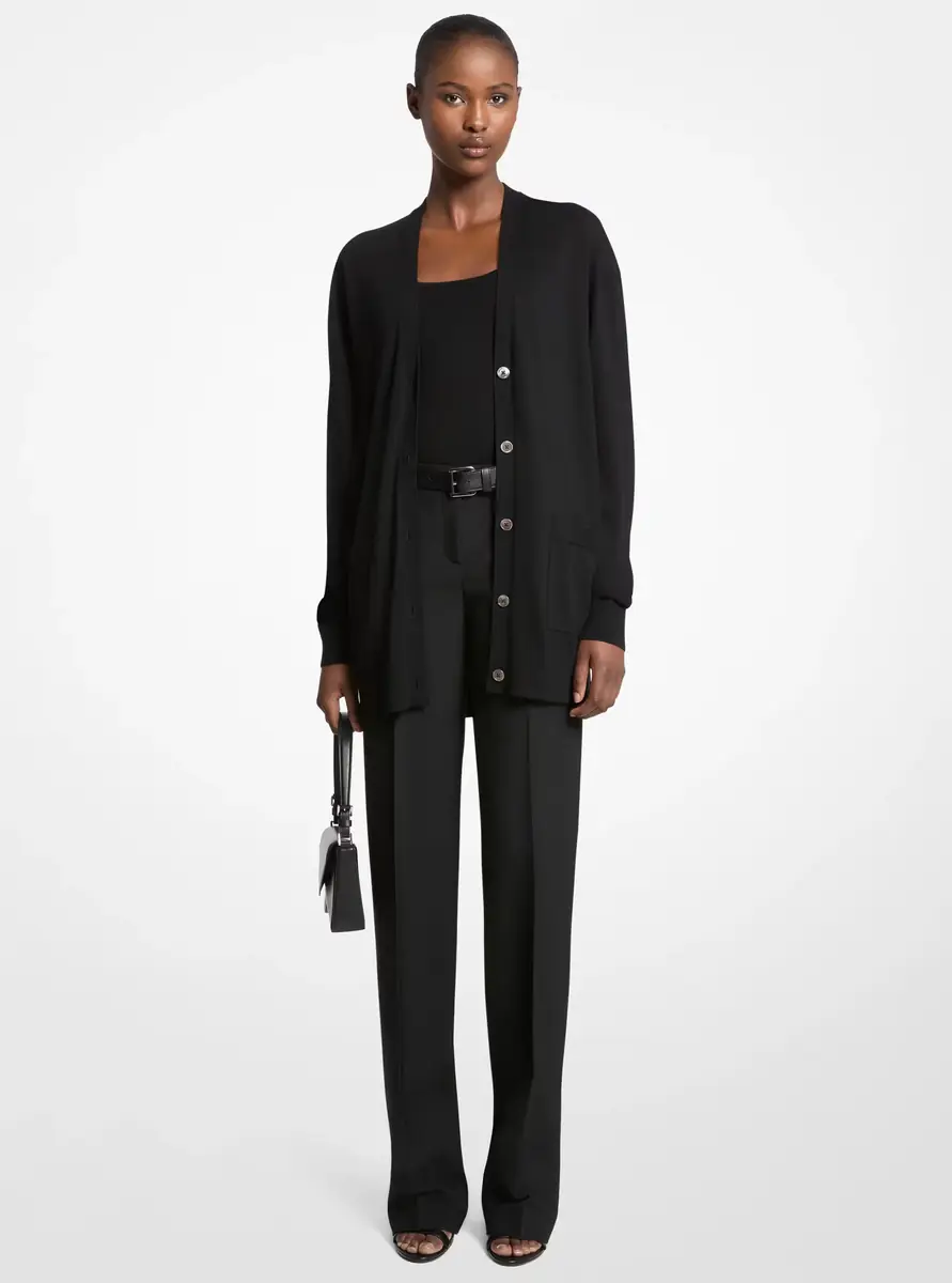 Michael Kors Collection Oversized Cashmere Cardigan in Black | Thumbnail 5 Michael Kors Collection Oversized Cashmere Cardigan in Black | Thumbnail 5