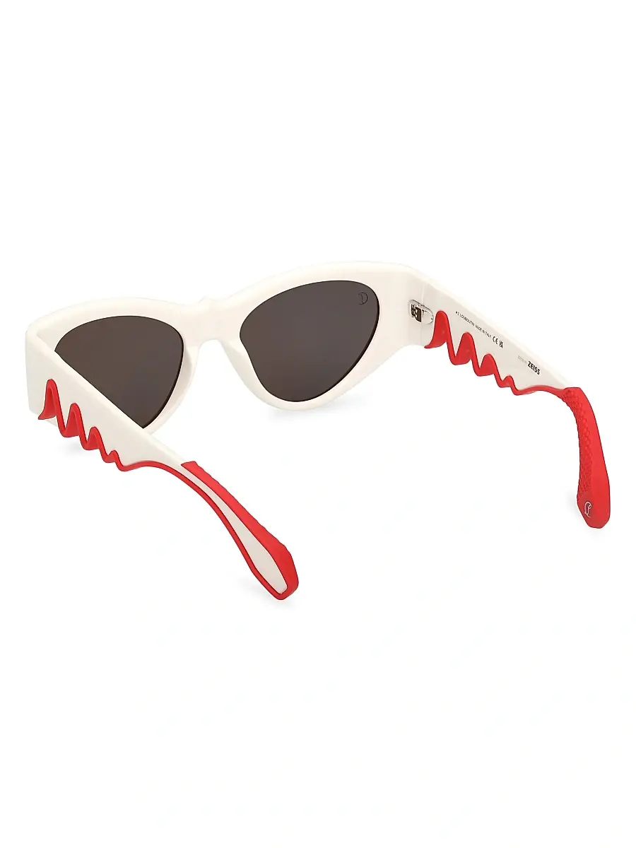Christian Louboutin Women's Loubishark 54MM Cat-Eye Sunglasses - White Red | Thumbnail 4 Christian Louboutin Women's Loubishark 54MM Cat-Eye Sunglasses - White Red | Thumbnail 4