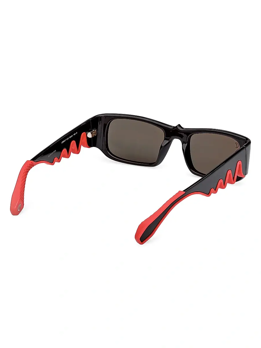 Christian Louboutin Women's Loubishark 53MM Rectangular Sunglasses - Black Smoke Red | Thumbnail 6 Christian Louboutin Women's Loubishark 53MM Rectangular Sunglasses - Black Smoke Red | Thumbnail 6