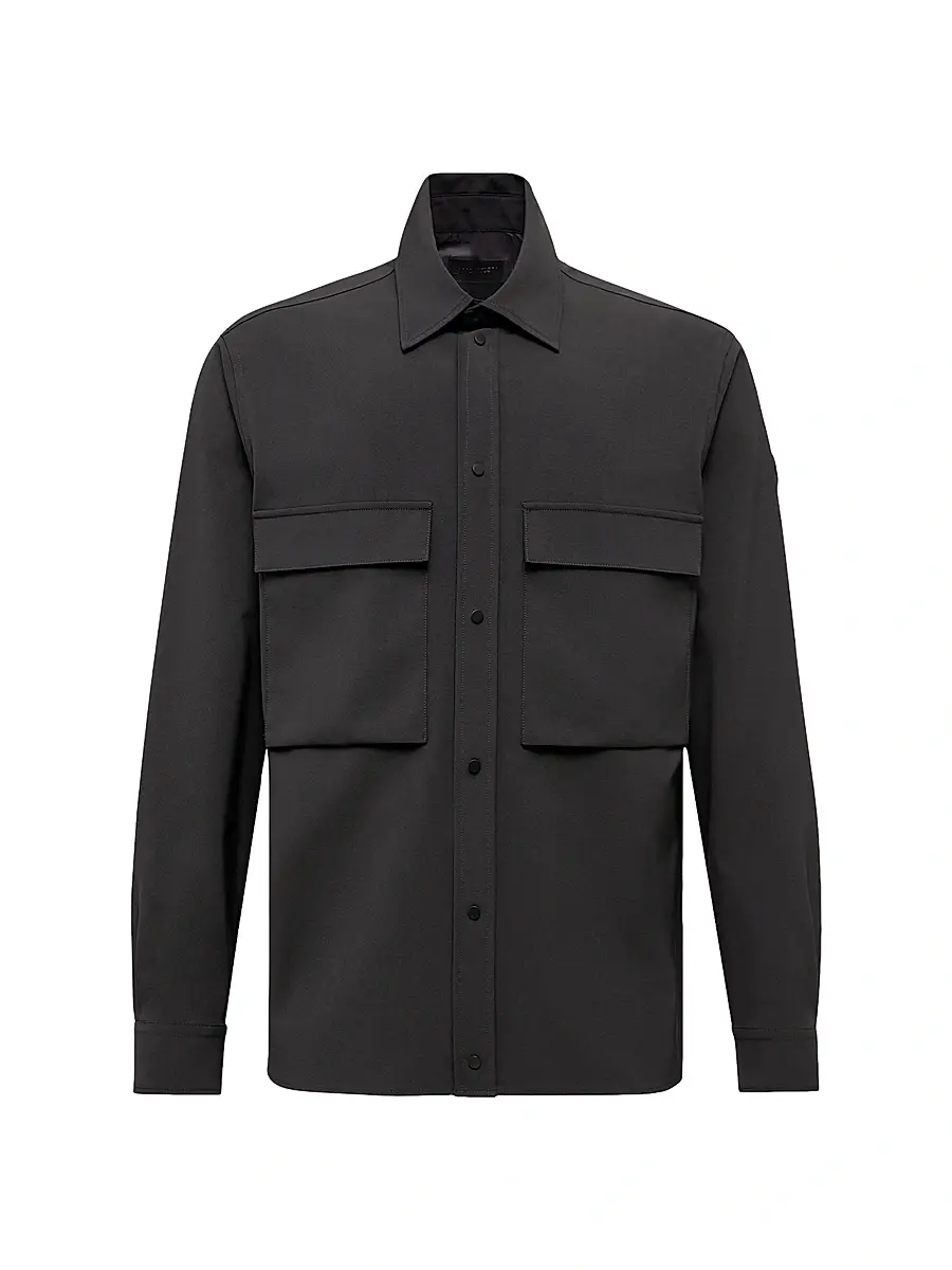 Moncler Men's Pocketed Snap Closure Shirt - Black | Image 1 Moncler Men's Pocketed Snap Closure Shirt - Black | Image 1