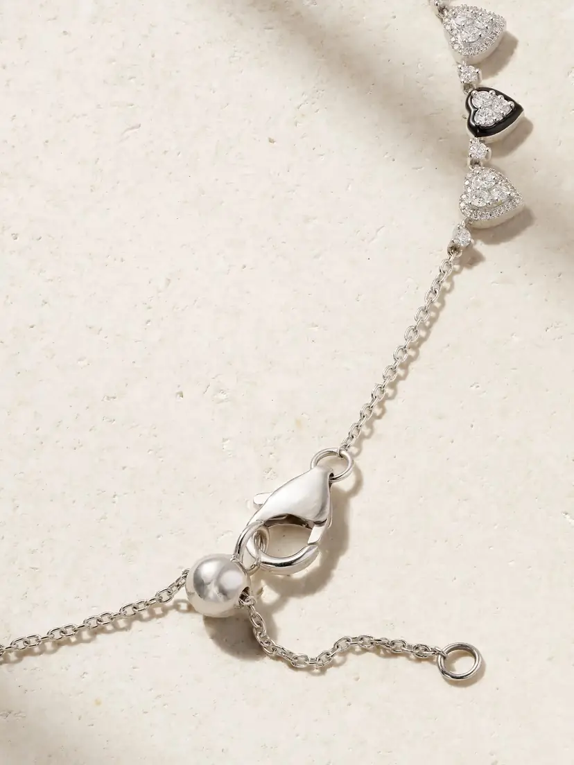 Kamyen Heart 18-karat White Gold, Diamond And Enamel Choker | Thumbnail 3 Kamyen Heart 18-karat White Gold, Diamond And Enamel Choker | Thumbnail 3