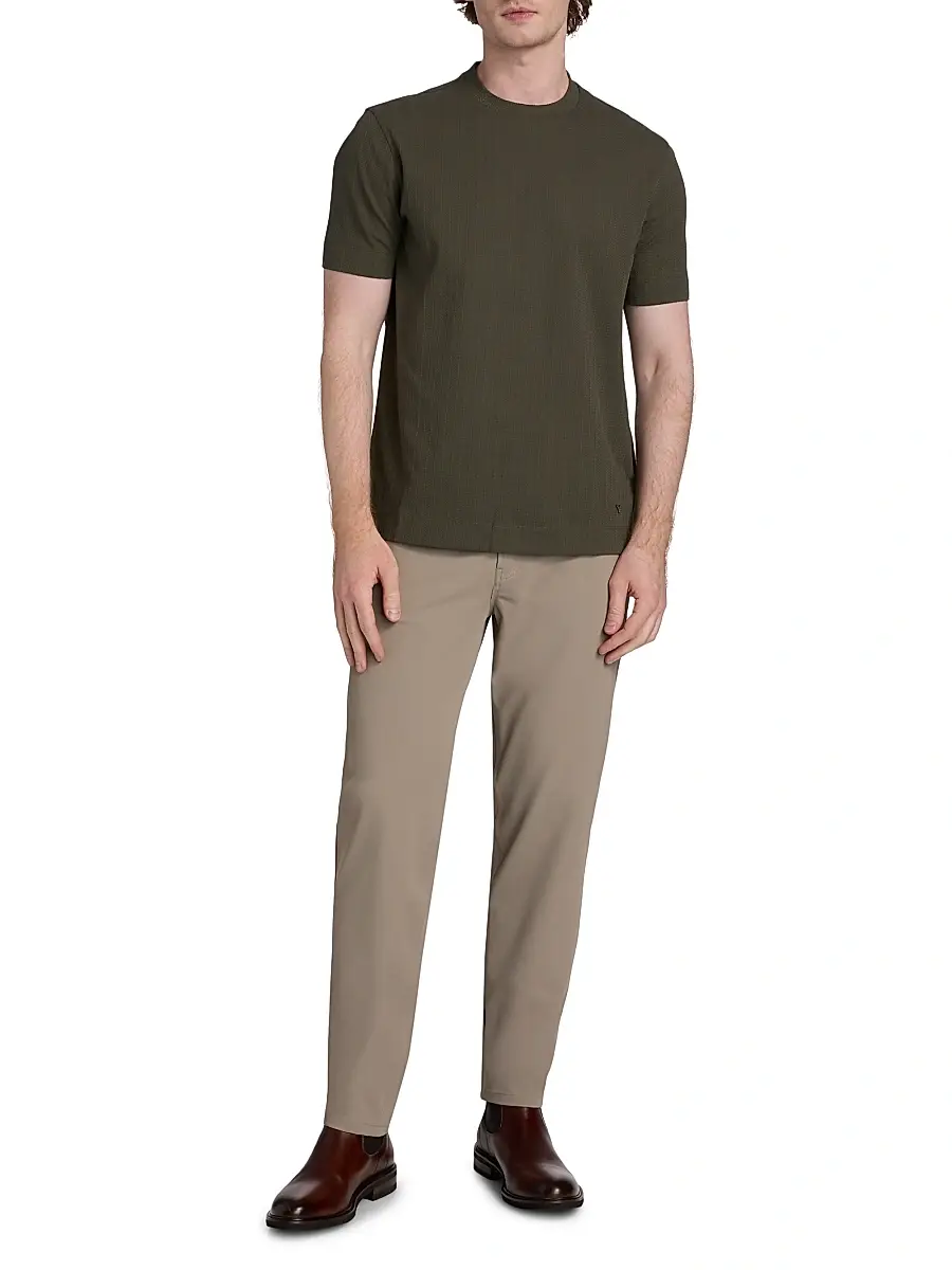 Emporio Armani Men's Chevron Stitch Cotton T-Shirt | Thumbnail 2