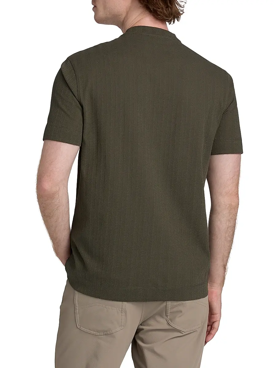 Emporio Armani Men's Chevron Stitch Cotton T-Shirt | Thumbnail 5