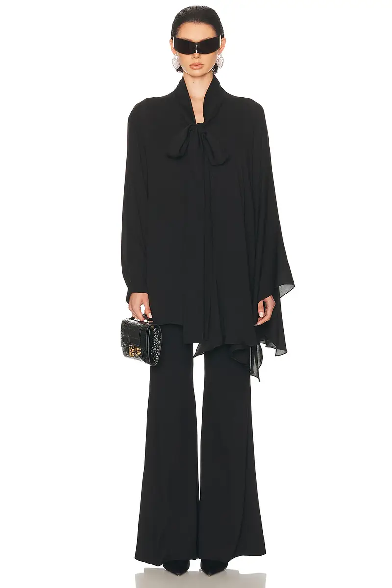 Balenciaga Washed Silk Georgette Top | Thumbnail 5 Balenciaga Washed Silk Georgette Top | Thumbnail 5