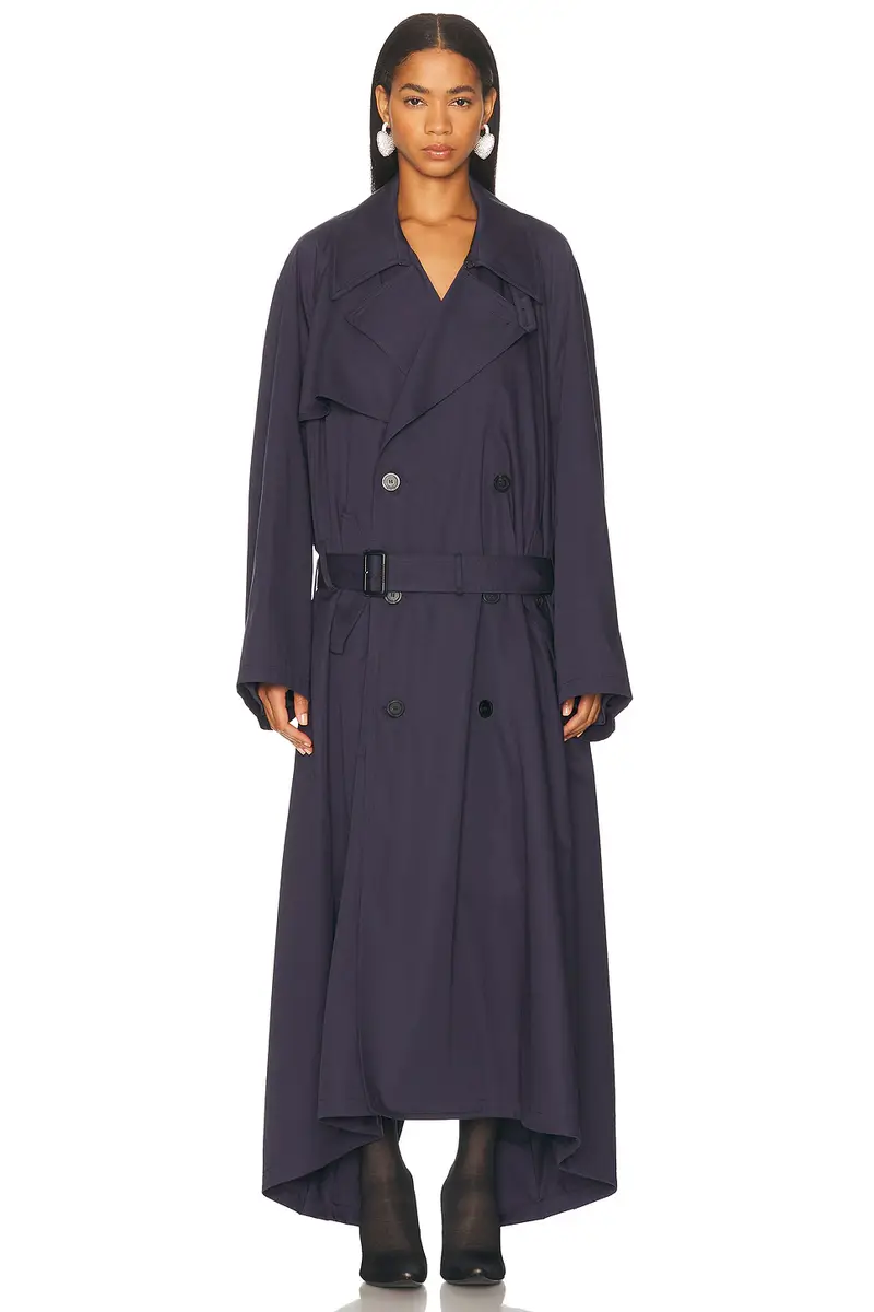 Balenciaga Draped Neck Trench Coat | Thumbnail 2 Balenciaga Draped Neck Trench Coat | Thumbnail 2
