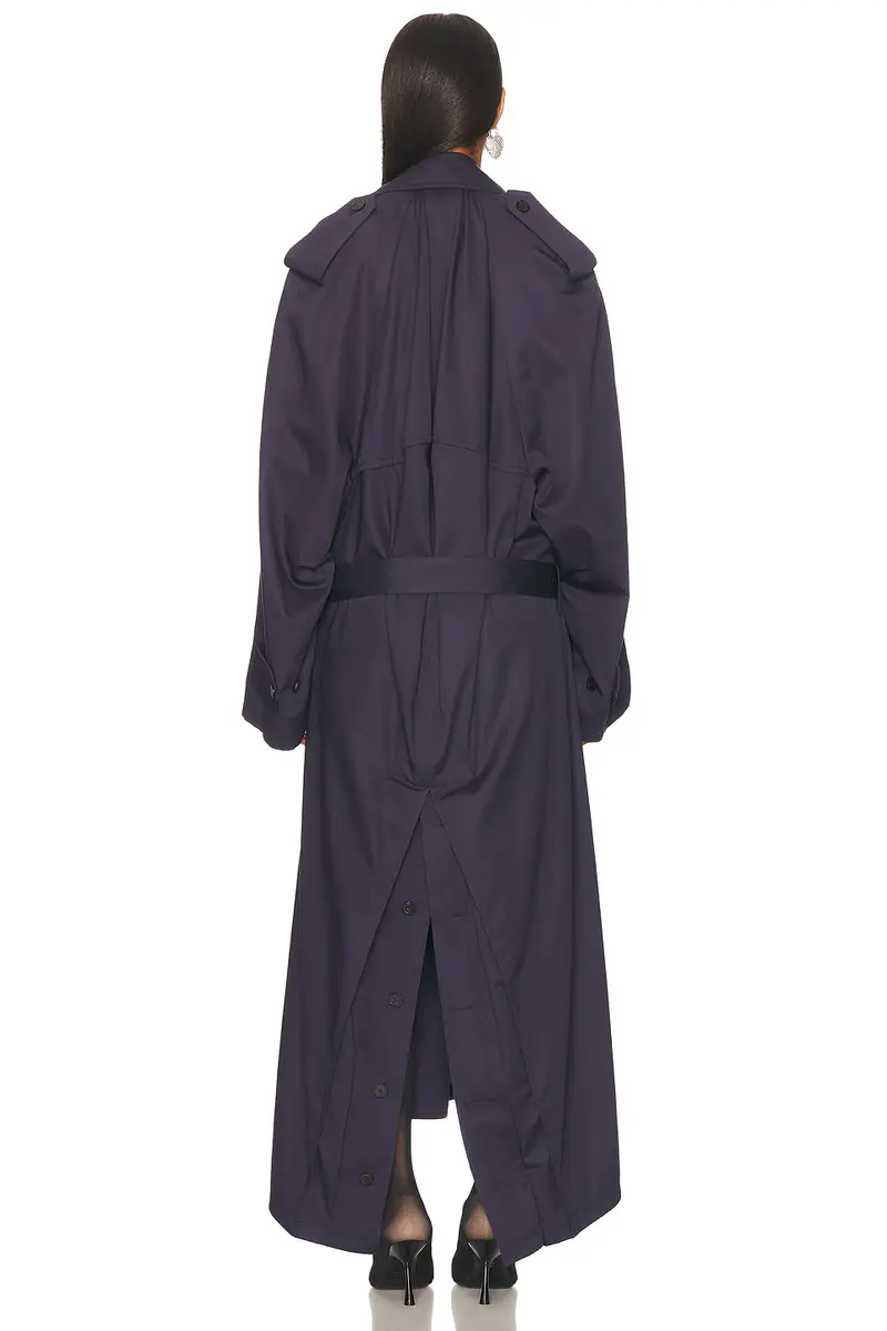Balenciaga Draped Neck Trench Coat | Thumbnail 4 Balenciaga Draped Neck Trench Coat | Thumbnail 4
