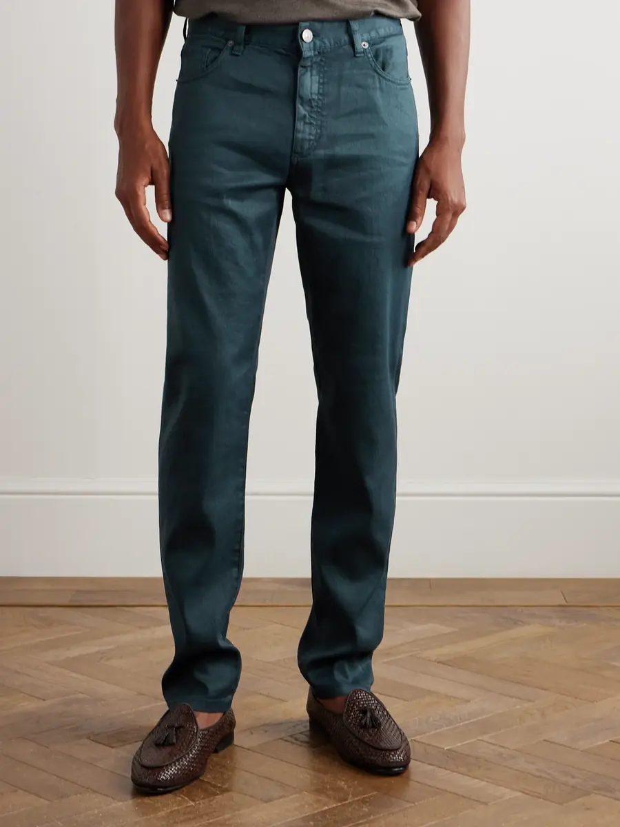 Zegna Roccia Slim-Fit Straight-Leg Garment-Dyed Linen-Blend Trousers - Men | Thumbnail 3 Zegna Roccia Slim-Fit Straight-Leg Garment-Dyed Linen-Blend Trousers - Men | Thumbnail 3