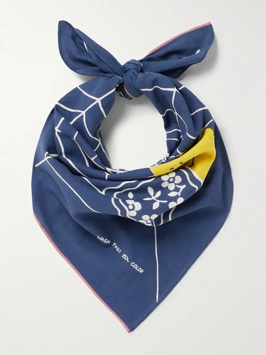 KAPITAL Fastcolor Printed Selvedge Cotton-Voile Bandana - Men | Thumbnail 4 KAPITAL Fastcolor Printed Selvedge Cotton-Voile Bandana - Men | Thumbnail 4