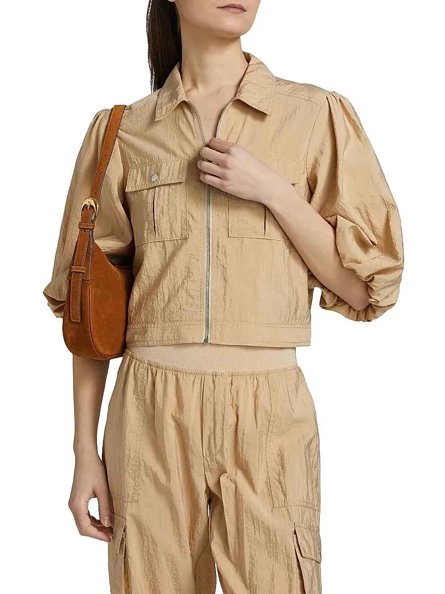 Cinq à Sept Women's Ottie Nylon Crop Jacket | Thumbnail 3 Cinq à Sept Women's Ottie Nylon Crop Jacket | Thumbnail 3