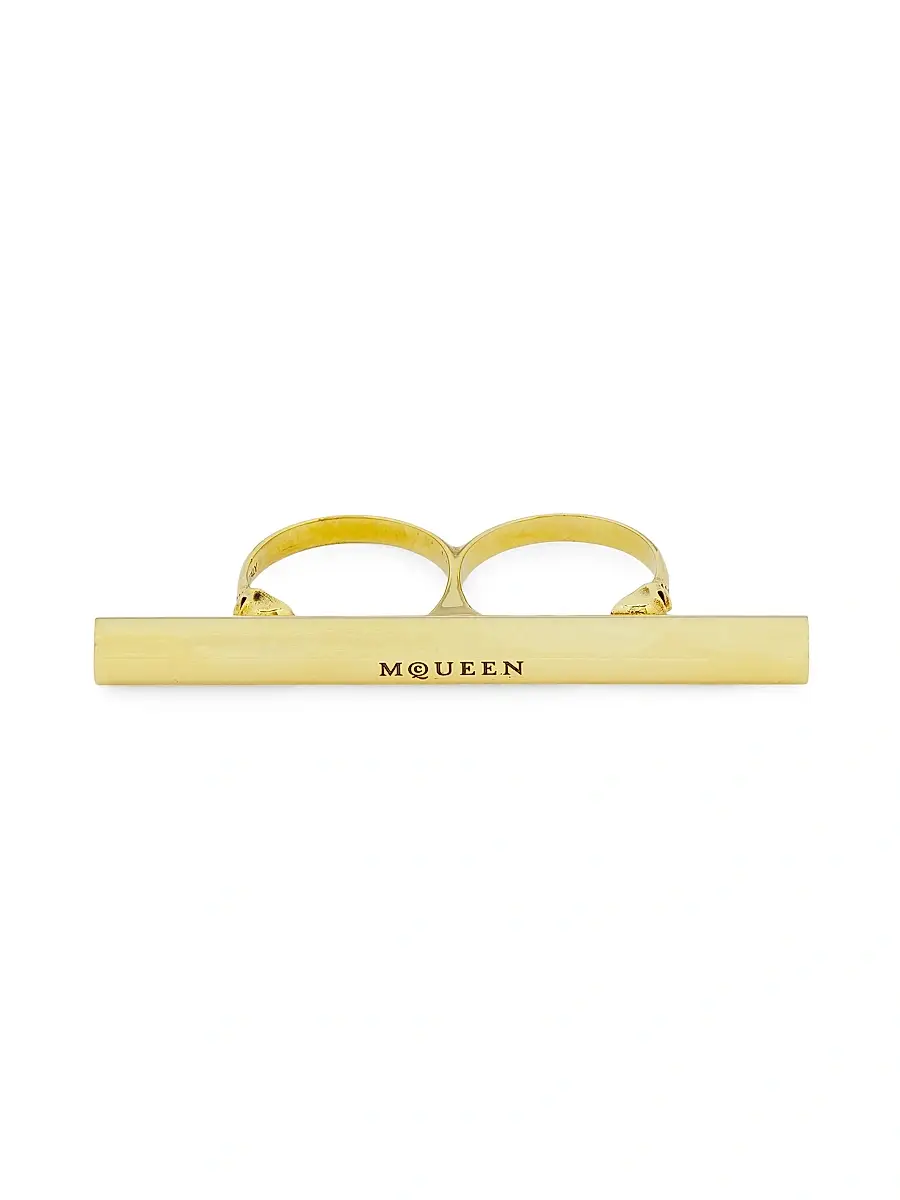 Alexander McQueen Women's Goldtone Logo-Engraved T-Bar Ring